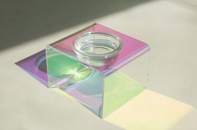 Acrylic Pet Dazzling Bowl Food Basin Small Dog -Single bowl