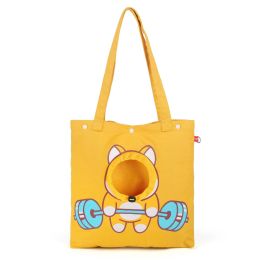 Pet Canvas Shoulder Bag, Outdoor Travel Pet Carrier For Cats/ Dogs : Yellow-L