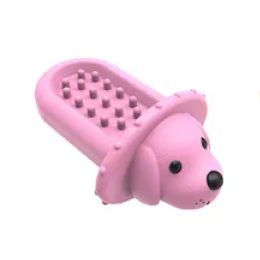 PROKEl Soft Rubber Toy Puppy Slow Feeder PadPeanutButter Treat Dispenser Training Aid DogCrateTraining Tool : Pink