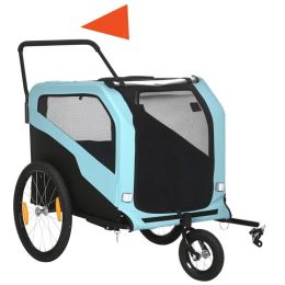 2-in-1 Dog Bike Trailer Pet Stroller Carrier For Large Dogs With Hitch, Quick-release Wheels, Foot Support