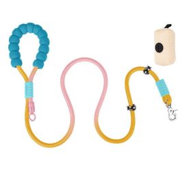Explosion-proof Dog Leash For Small And Medium-sized Dogs, Dog Walking Collar And Dog Chain: Yellow and pink gradient