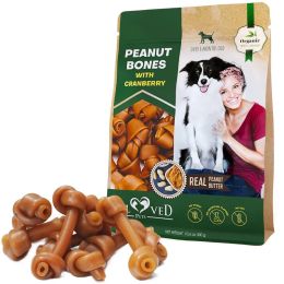 Dog Peanut Butter Bones With Cranberry Rawhide Free Chew Treats Natural Mini & Big Organic Snacks: Beloved Pets