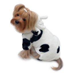 Ultra Plush Moo Cow Hooded Pajamas - L