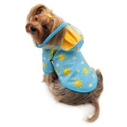 Clear View Happy Sunshine Raincoat with Fleece Lining and Detachable Hood - L