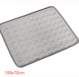 Pet Dog Cat Ice Silk Cold Nest Pad For Cooling In Summer-Gray-102X70cm