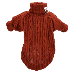Dog Sweater Turtleneck : Orange-XS