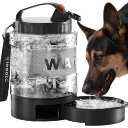 Lassot Portable Pull-out Water Bowl For Dogs, Large Capacity, Perfect For Camping, Hiking, Beach Trips, Road Trips, And Park Walks.: Black