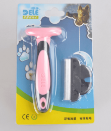 Pet  Hair Removal Comb : Pink-S