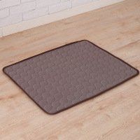 Pet Dog Cat Ice Silk Cold Nest Pad For Cooling In Summer-Brown-63x50cm