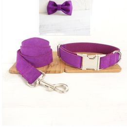 Solid dog collar bow accessories:Purple Cset-XL