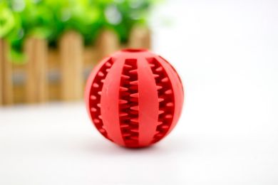 Rubber Mint Feeding Ball, Built-in Food Storage Bin-7CM Red