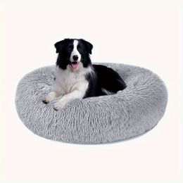 Non-Slip Dog Or Cat Beds Multiple Sizes, Calming Pet Beds For Indoor  Machine Washable-Lightgray70cm