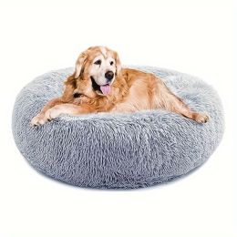 Non-Slip Dog Or Cat Beds Multiple Sizes, Calming Pet Beds For Indoor  Machine Washable-Lightgray100cm