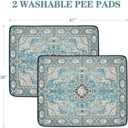 Qeils Washable Pee Pads For Dogs, 2 Pack Reusable Puppy Pads 36x41  Super Absorbent  : 2PCS