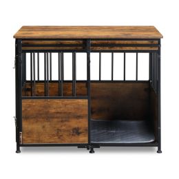 Multi-Functional Wire Kennel-Rotten wood color