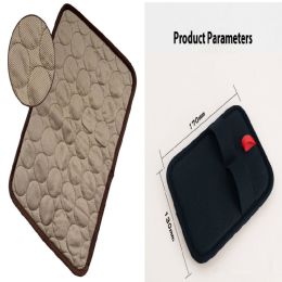 Pet Dog Ice Silk Cold Nest Pad For Cooling In Summer: Brown set- S 50x40cm