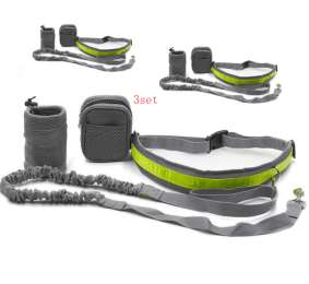 Adjustable Hands-Free Dog Leash-Gray- 3 sets