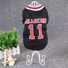 Hot World Cup Ball Spring And Summer Dog Vest  : Black-XXL