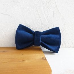 Dark Blue Velvet :Bow Tie-XL