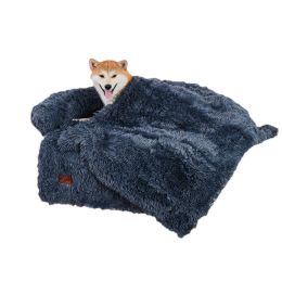 Dog Couch Bed Mat - Fluffy Plush Dog Sofa Bed  -Dark Grey-43x41x17inch with 40x31inch