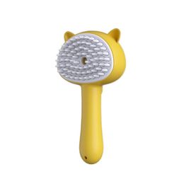Hair Cleaning Brush With Mist Multifunctional Grooming Brush  : 18x9.5x5cm-Yellow