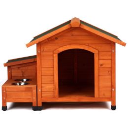 Green Asphalt Roof Golden Red Main Body Fir House for Dogs/Cats