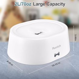 2-liter Pet Drinking Basin With Splash Proof Design, Equipped With A Filter Element : White