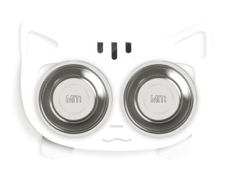 Anti-falling Dog Feeding Water Bowl -White