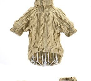 Dog Sweater Turtleneck : Beige-M