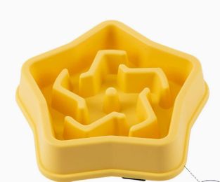 Pet Slow Feeding Bowl Dog Bowl Anti-choke Anti-skid: Conventional-03 Yellow