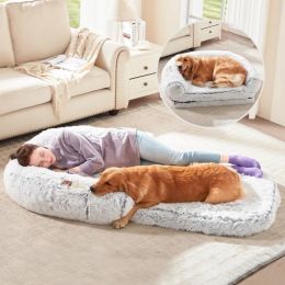 Human Dog Bed 71 X 43 X12 Dog Beds For Large Dogs Foldable Plush Washable Dog Bed For People Doze Off, Orthopedic Dog Beds For Humans  And Pets