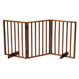 24 Inch Brown Foldable 3-pack Pet Fence -Brown