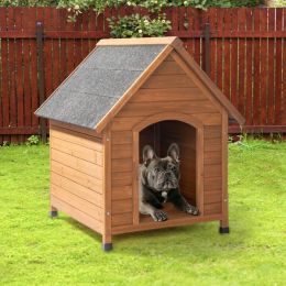 Black Asphalt Roof Doghouse-Wood