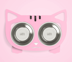 Anti-falling Dog Feeding Water Bowl -Pink