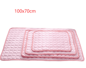 Pet Dog Cat Ice Silk Cold Nest Pad For Cooling In Summer-Pink-102x70cm
