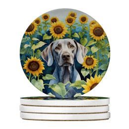 Silky Terrier Spring Path Large Sandstone Coasters( Pack Of 4 ) -Style8