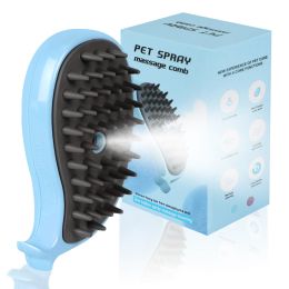 Steam Brush For Shedding -  Hair Steam Brush For Massage, Spritz Defur Comb, Pet Steamer For Dogs: Blue