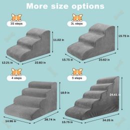 Dog Stairs for Small Dogs - 3 Steps Dog Ramp Removable Washable Pet Steps-A