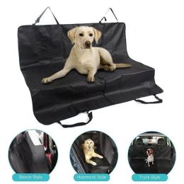 Extra Large Car Cushion, Portable Protective Pad With 4 Handles, Waterproof, Universal For Dogs In The Back Seat.: Black