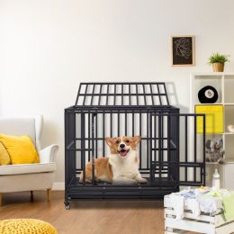 42 Inch Square Tube Dog Cage-Black