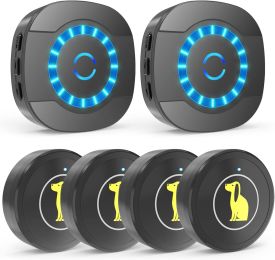 Doorbell For Dog/Puppy Training, Go Outside Doorbell And Waterproof Touch Button: 2 Receivers 4 Doorbells