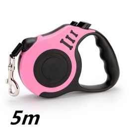 Pet Automatic Telescopic Traction Rope-Pink-5m