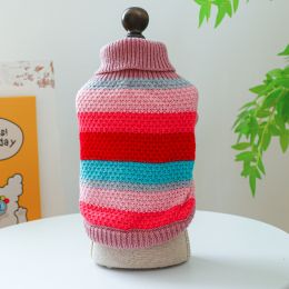 Pet Ring Comfortable Color Stripes Sweater: XS