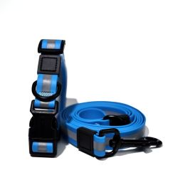 Reflective Leash Set It Can Reflect Light Sources Effectively Enhancing The Safety Of Pets During Outdoor Outings: Blue-15mm