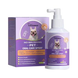 Yegebang Cat And Dog Teeth Cleaning Spray Pet Oral Cleaning Deodorizing Fresh Breath: 2pcs