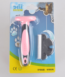 Pet  Hair Removal Comb : Pink-L