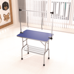 36 Inch Folding Dog Pet Grooming Table Heavy Duty Stainless Steel Pet Dog Cat Grooming Table-Blue