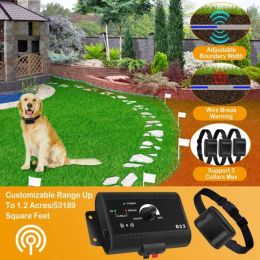 Electric Dog Fence System Pet Tone Shock Boundary Containment Water Resistant Collar Receiver For Small Medium Large Dog: AS PIC
