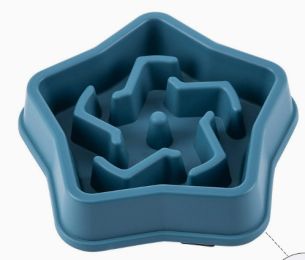 Pet Slow Feeding Bowl Dog Bowl Anti-choke Anti-skid: Conventional-03 Style Blue