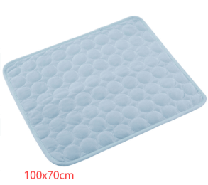 Pet Dog Cat Ice Silk Cold Nest Pad For Cooling In Summer-Light blue-102x70cm